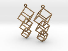 Load image into Gallery viewer, Dangling Cubes Earrings (Metal)
