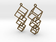 Load image into Gallery viewer, Dangling Cubes Earrings (Metal)