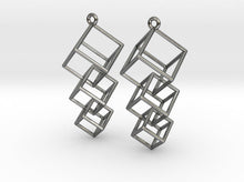 Load image into Gallery viewer, Dangling Cubes Earrings (Metal)