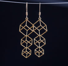 Load image into Gallery viewer, Dangling Cubes Earrings (Metal)