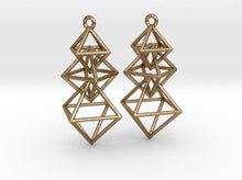 Load image into Gallery viewer, Dangling Octahedra Earrings (Metal)
