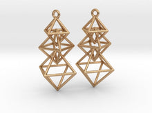 Load image into Gallery viewer, Dangling Octahedra Earrings (Metal)