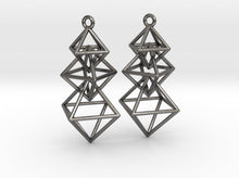 Load image into Gallery viewer, Dangling Octahedra Earrings (Metal)