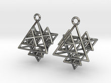 Load image into Gallery viewer, Koch Tetrahedron Earrings (Metal)