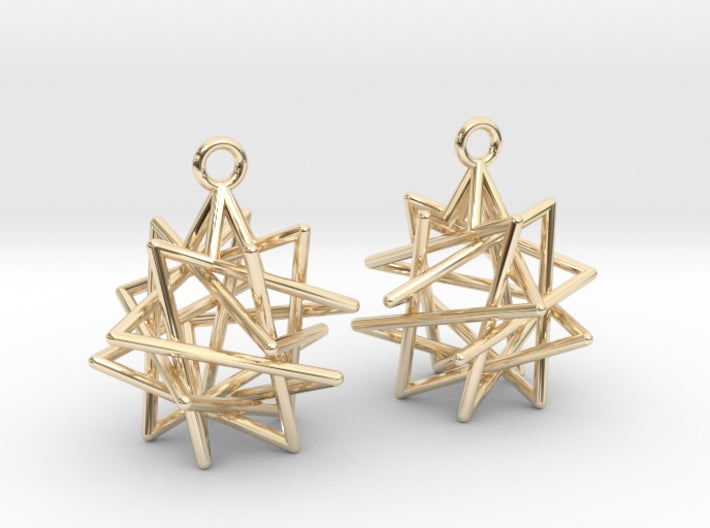 Tetrahedron Compound Earrings (Metal)
