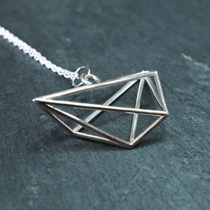 Minimalist Cyclic Polytope Necklace (Metal)