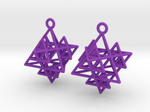 Load image into Gallery viewer, Koch Tetrahedron Earrings (Nylon)
