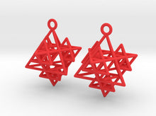 Load image into Gallery viewer, Koch Tetrahedron Earrings (Nylon)