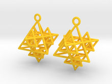 Load image into Gallery viewer, Koch Tetrahedron Earrings (Nylon)