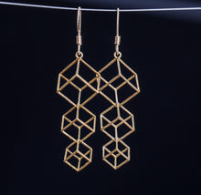 Load image into Gallery viewer, Dangling Cubes Earrings (Metal)
