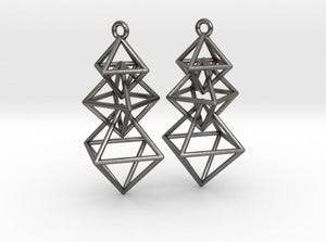 Dangling Octahedra Earrings (Metal)