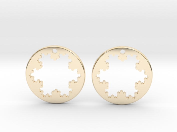 Koch Snowflake Earrings (Metal)