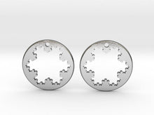 Load image into Gallery viewer, Koch Snowflake Earrings (Metal)
