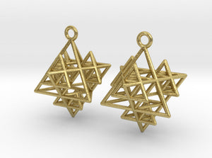 Koch Tetrahedron Earrings (Metal)
