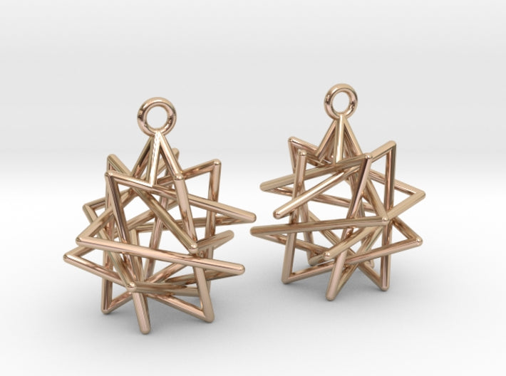 Tetrahedron Compound Earrings (Metal)