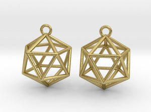 Icosahedron Earrings (Metal)