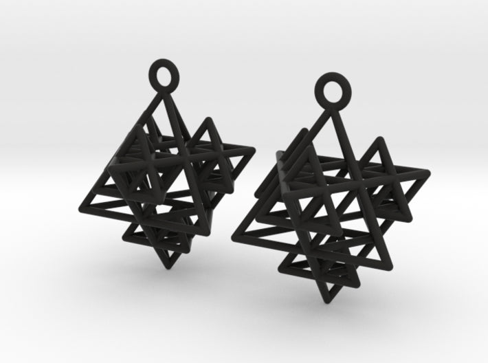 Koch Tetrahedron Earrings (Nylon)