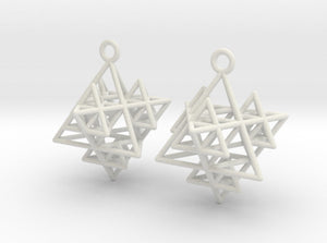 Koch Tetrahedron Earrings (Nylon)